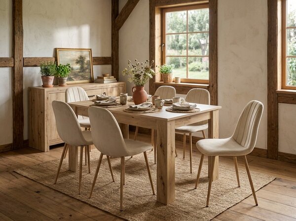 Scaun de masa PADVA VELVET, bej deschis