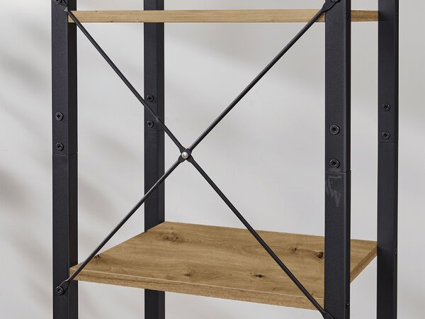 Raft cu structura din metal TAYLOR 6 polite, stejar artisan