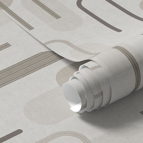 Tapet Motiv geometric cu arcade în nuanțe neutre, Tapet abstract, a01255 : Uwalls.ro