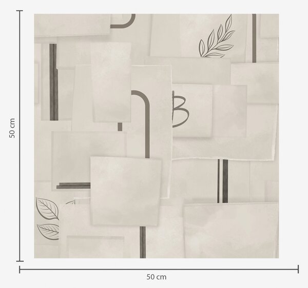 Tapet Compoziție abstractă cu dreptunghiuri și ramuri, Tapet abstract, a01254 : Uwalls.ro