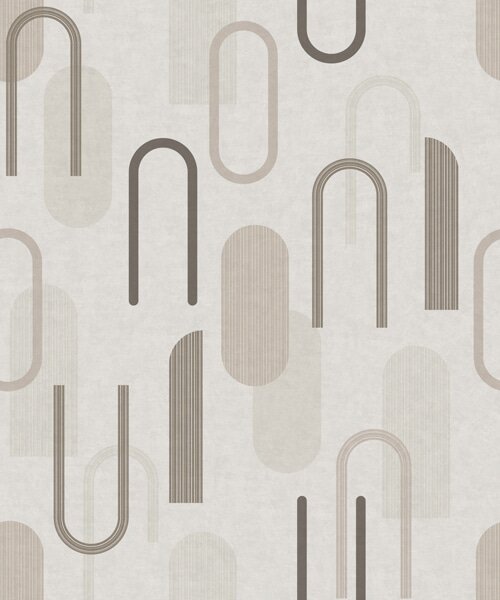Tapet Motiv geometric cu arcade în nuanțe neutre, Tapet abstract, a01255 : Uwalls.ro