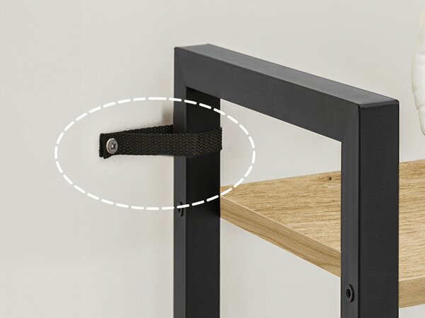 Raft cu structura din metal TAYLOR 6 polite, stejar artisan