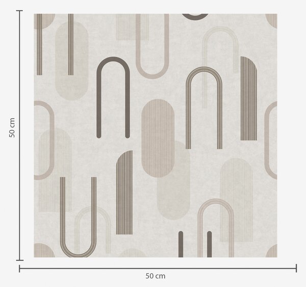 Tapet Motiv geometric cu arcade în nuanțe neutre, Tapet abstract, a01255 : Uwalls.ro