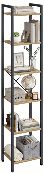 Raft cu structura din metal TAYLOR 6 polite, stejar artisan