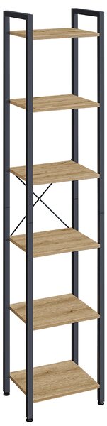 Raft cu structura din metal TAYLOR 6 polite, stejar artisan
