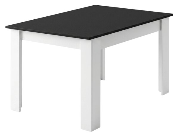 Masa de sufragerie neagra cu picioare albe MADO 120x80