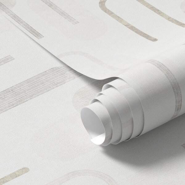 Tapet Model geometric ușor, cu arcuri de culoare bej, Tapet abstract, a01256 : Uwalls.ro