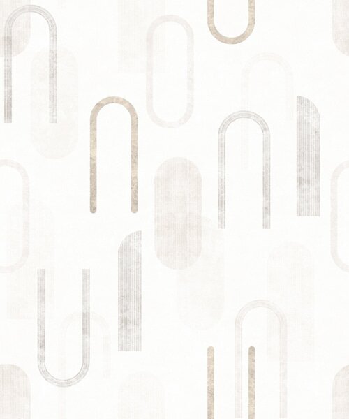 Tapet Model geometric ușor, cu arcuri de culoare bej, Tapet abstract, a01256 : Uwalls.ro