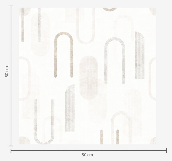 Tapet Model geometric ușor, cu arcuri de culoare bej, Tapet abstract, a01256 : Uwalls.ro
