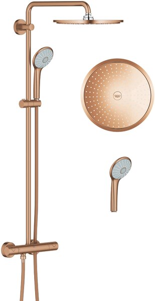 Grohe Euphoria set de duș perete cu termostat cu duș de ploaie Brushed Warm Sunset 26075DL0
