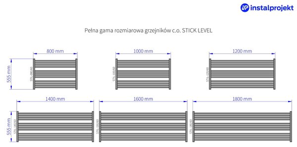 Instal Projekt Stick Level calorifer de baie decorativ 55.5x100 cm alb STIL-100/60BZN
