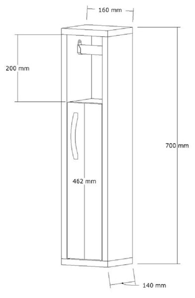 Stand suport toaleta Style Homs, nuc, 70 cm