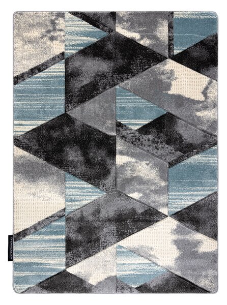 Covor ALTER Wet Geometric, triunghiuri, trapez albastru