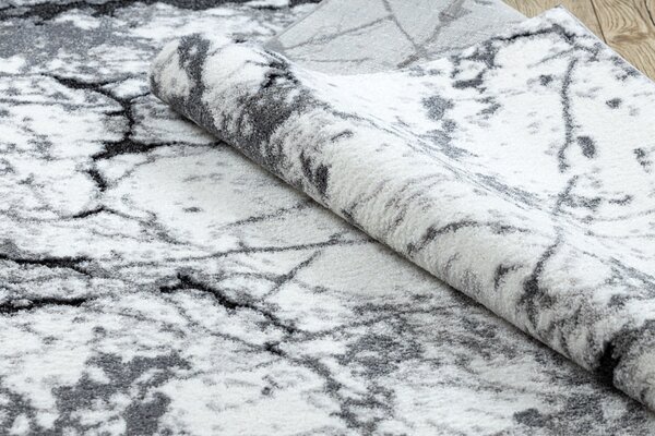 Covor modern COZY 8871 Marble, Marmură - structural două niveluri de lână gri