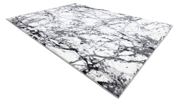Covor modern COZY 8871 Marble, Marmură - structural două niveluri de lână gri
