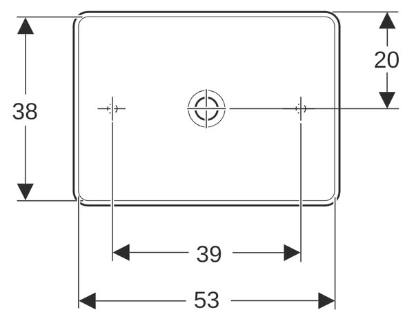 Geberit Variform lavoar 55x40 cm dreptunghiular de blat alb luciu 500.779.01.2