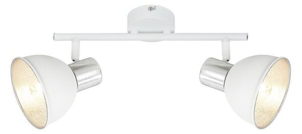 Aplica Modernă Klausen Fresh AP2, 2xE14 Alb Argintiu, Design Urban Minimalist pentru Interior, Dimensiuni Compacte 17x40x11.5 cm, Iluminat Elegant