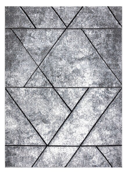 Covor modern COZY 8872 Wall, geometric, triunghiurile - structural două niveluri de lână gri / albastru