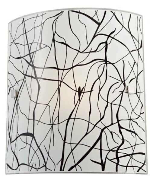 Aplică Klausen Elysia 260 KL5813, Design Modern Alb-Negru, Sticlă și Metal, 1xE27, 26x22.5x8.5 cm, Iluminat Elegant pentru Interior, Eficientă