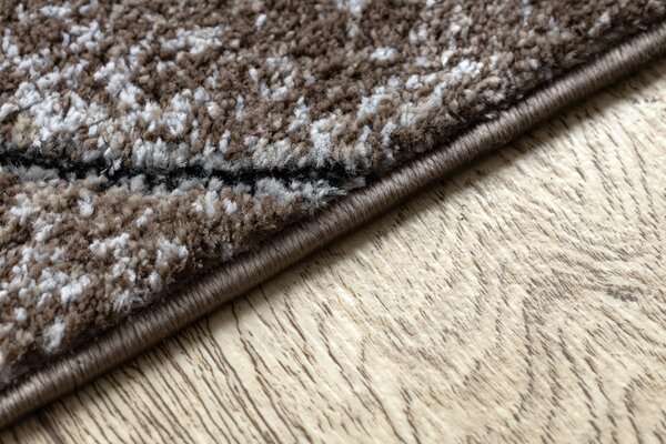 Covor modern COZY 8875 Wood, trunchi de copac - structural două niveluri de lână braun