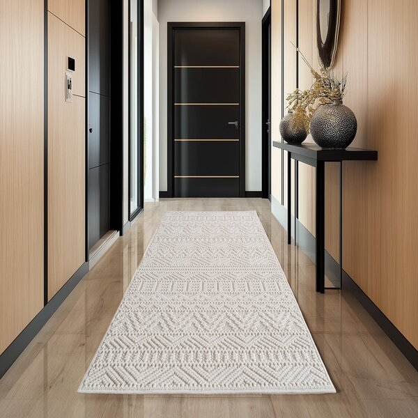 Covor traversa Helix Crem V2, 80 x 250 cm