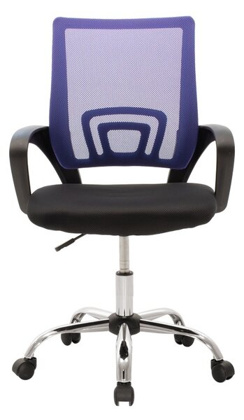 Scaun de birou reglabil Berto II, albastru/negru, 60x48x85-95 cm