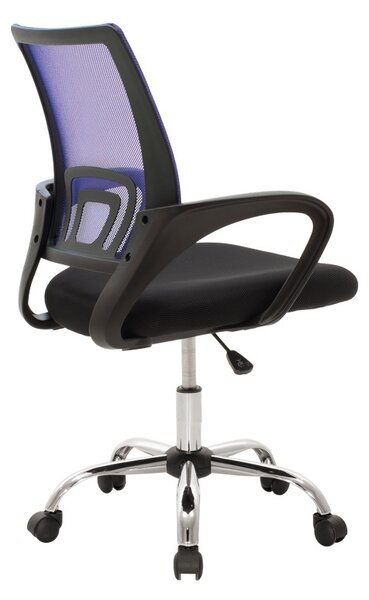 Scaun de birou reglabil Berto II, albastru/negru, 60x48x85-95 cm