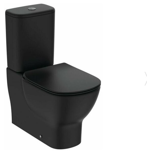 Set vas WC stativ Ideal Standard, Tesi AquaBlade, back-to-wall, negru mat