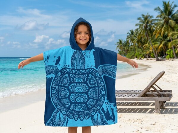 Poncho pentru copii INDIGO albastru