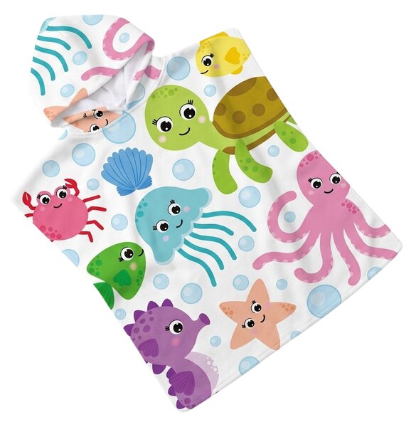 Poncho de copii SPLASH colorat 60x120 cm