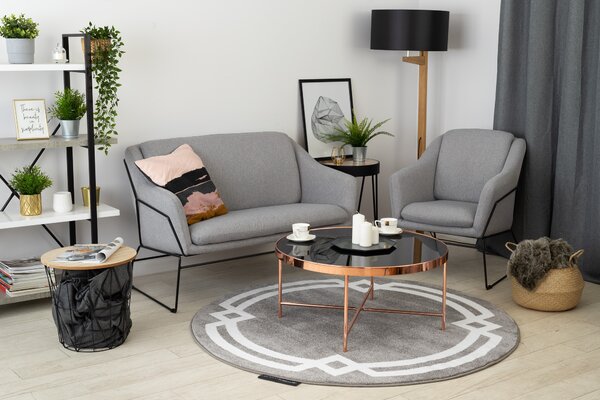 Covor HAMPTON Lux cerc gri