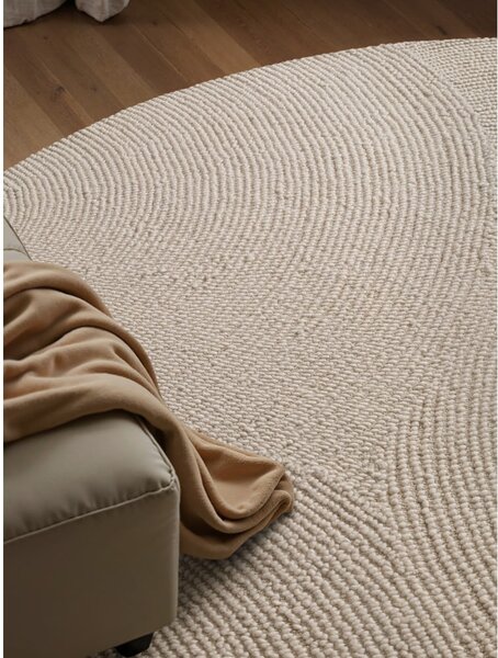Covor în culoare naturală deschisă țesut manual rotund din lână ø 120 cm Calmio – Hanse Home