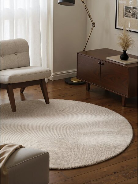 Covor în culoare naturală deschisă țesut manual rotund din lână ø 120 cm Calmio – Hanse Home
