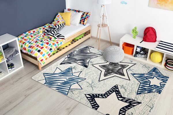 Covor PETIT STARS stele albastru