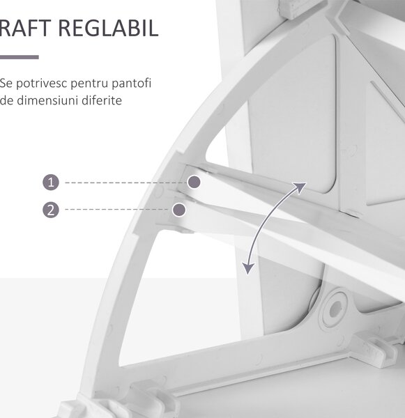 HOMCOM Mobila de Hol Moderna Garderoba Set Cuier, Oglinda si Dulap Pantofi 3 in 1, in Lemn Alb | Aosom Romania