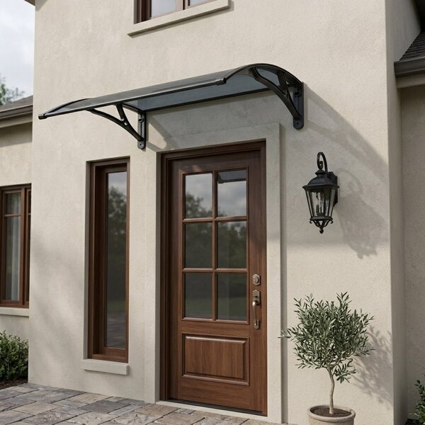 Copertină PRO 100x100 cm din aluminiu și plexiglas – Negru/Antracit