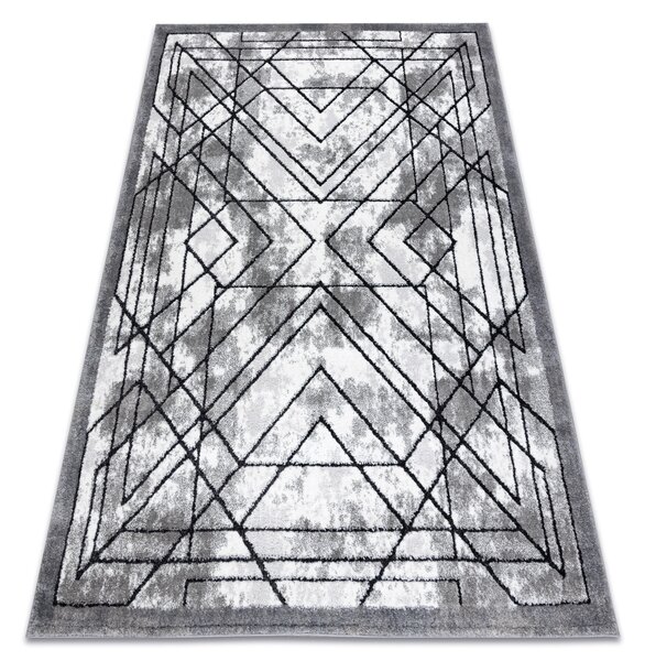 Covor modern COZY Tico, geometric - structural două niveluri de lână gri