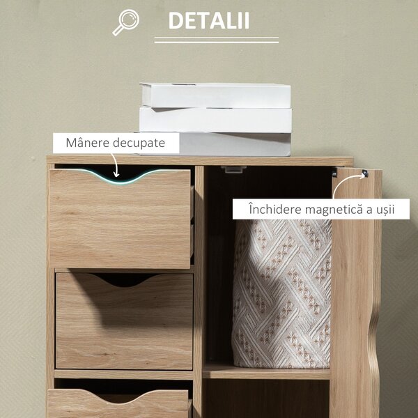 HOMCOM Dulap Mic Baie Dulap Baie Modern Practic 2 Niveluri | Aosom Romania