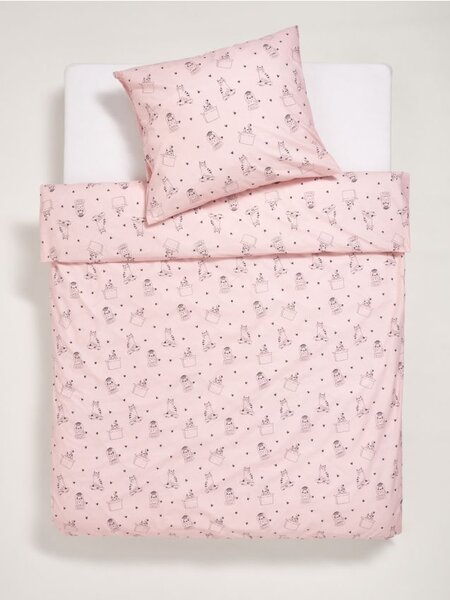 Sinsay - Set lenjerie de pat din bumbac - roz-pastel