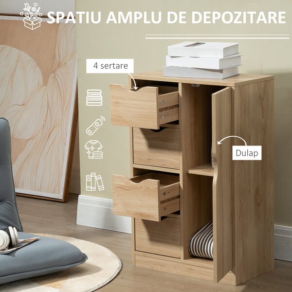 HOMCOM Dulap Mic Baie Dulap Baie Modern Practic 2 Niveluri | Aosom Romania