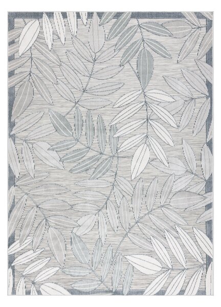 Covor Structural BOTANIC 65241 Frunze tesut plat pe balcon, terasa - gri