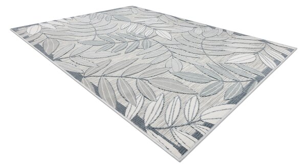 Covor Structural BOTANIC 65241 Frunze tesut plat pe balcon, terasa - gri