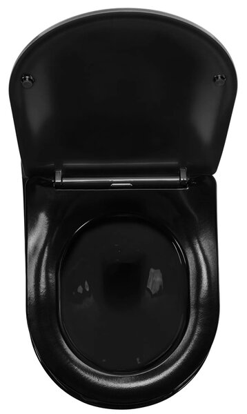 Rea Carlo Mini, bol suspendat fără margine 49x37 cm cu scaun cu închidere lentă, margine negru-aurie, REA-C8800