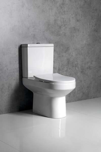 Aqualine Aqualine, vas combinat WC VERMET, deșeuri jos/spate, alb, VR038