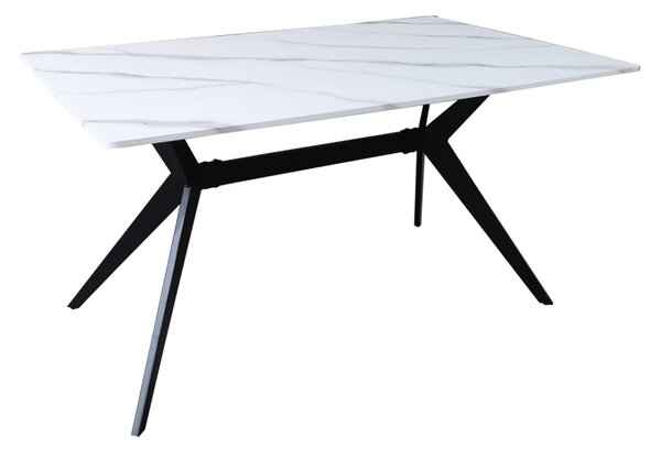 Masa Bucatarie/Dining Nappas MDF Finisaj Marmura Alba 140x80x75cm