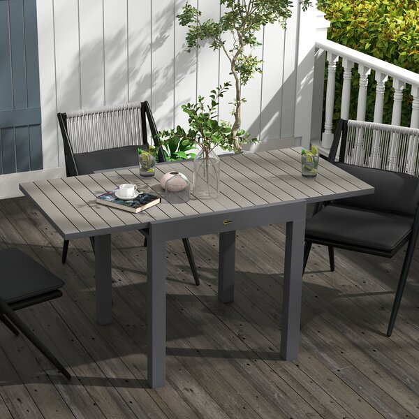 Masă extensibilă pentru terasă Outsunny, cu 4-6 locuri, 81-162 cm | Aosom Romania
