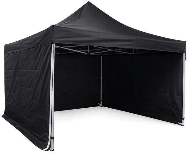 Cort pliabil 4×4 m – hexagonal din aluminiu, Negru