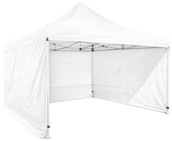 Cort pliabil 4×4 m – hexagonal din aluminiu, Alb