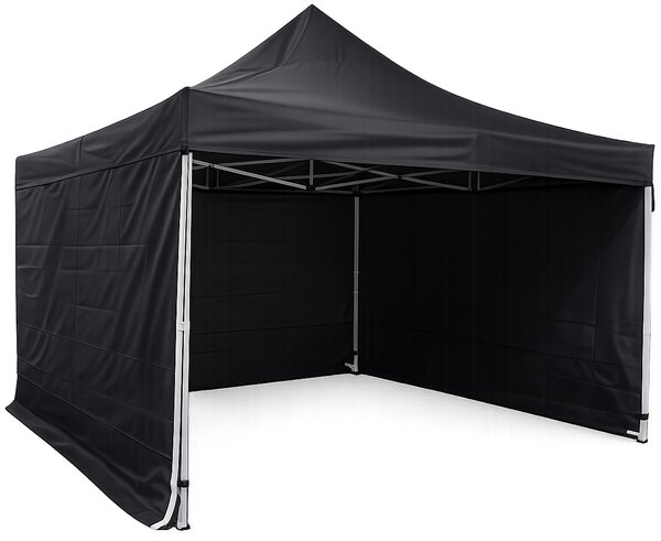 Cort pliabil 4×4 m – hexagonal din aluminiu, Negru
