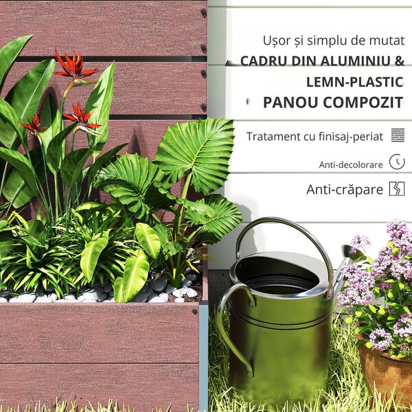 Outsunny Ghiveci de Gradina cu Spalier pentru Plante Cataratoare, Vita de Vie, Flori, Pat Independent Ridicat pentru Gradina, de Exterior